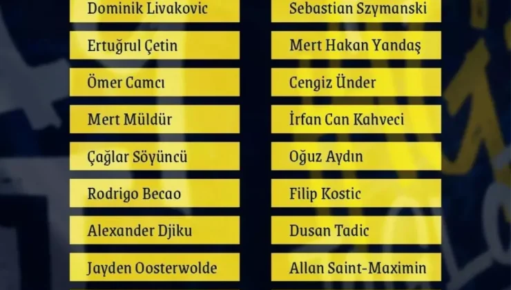 Fenerbahçe Antalyaspor Maçı için Kamp Kadrosunu Açıkladı